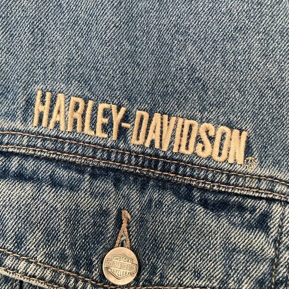 Men's HARLEY-DAVIDSON Motorcycle Denim Jean Jacket 100% Cotton Size 3XL Sturgis - Picture 5 of 16